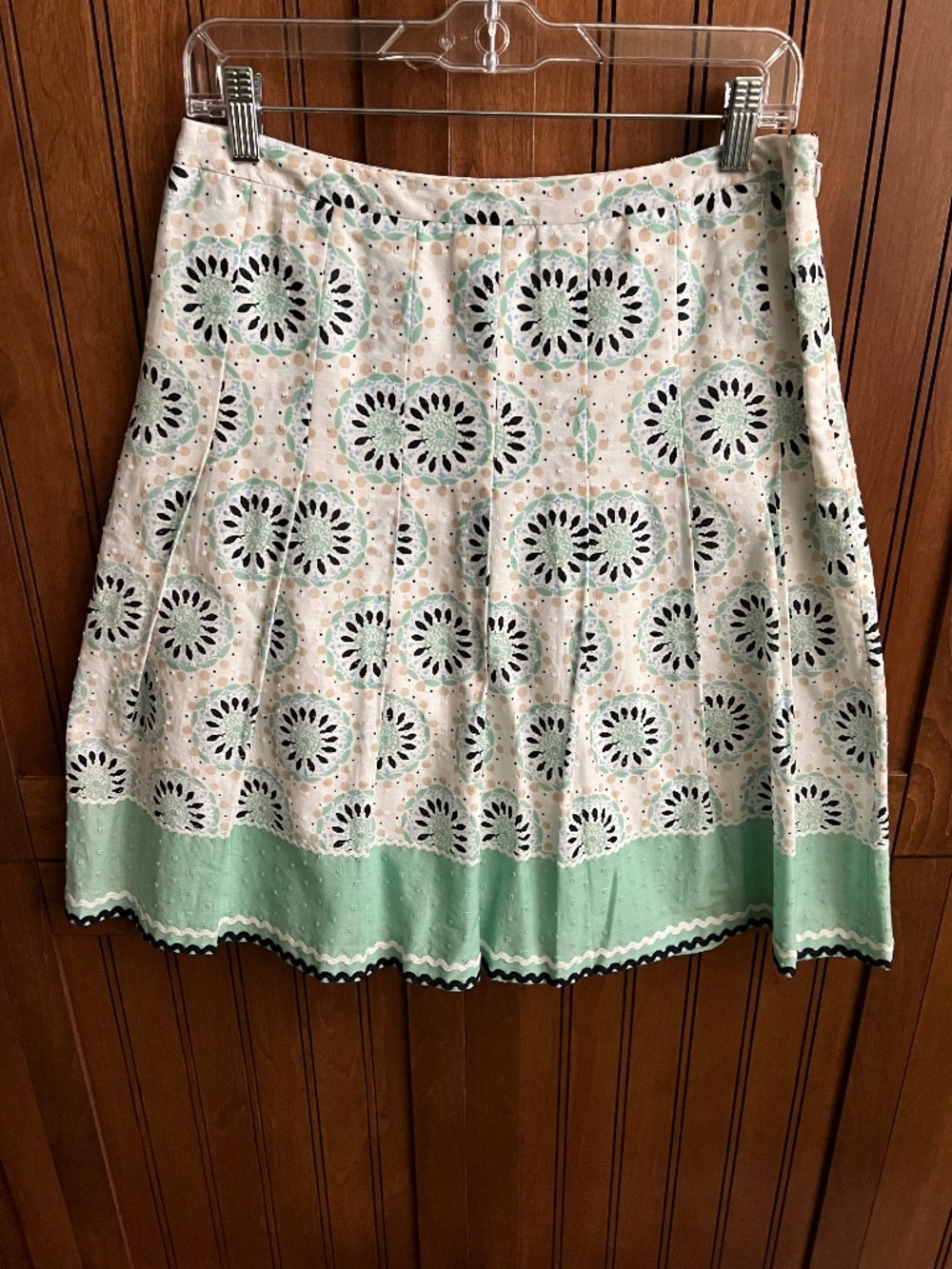 Ann Taylor Loft Pleated Print A-Line Skirt Size 6P